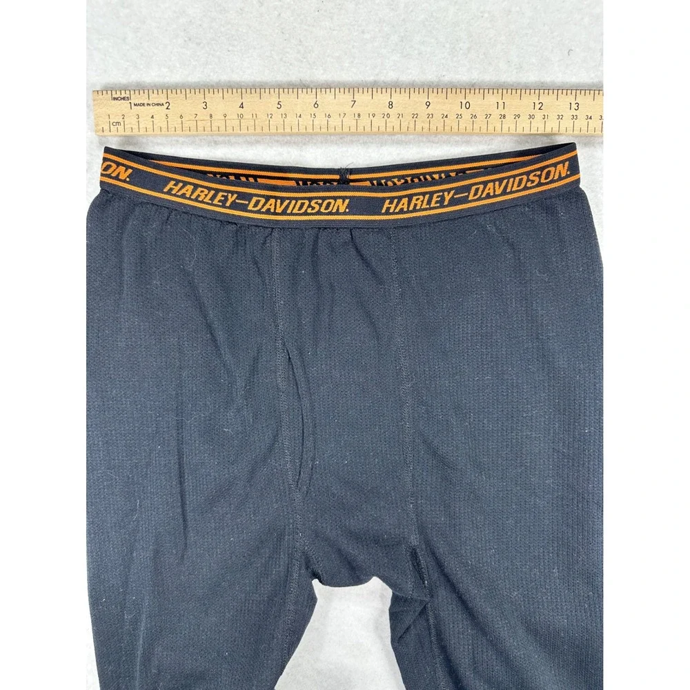 Harley-Davidson Mens Black Thermal Base Layer Pants X-Static Waffle Knit Medium